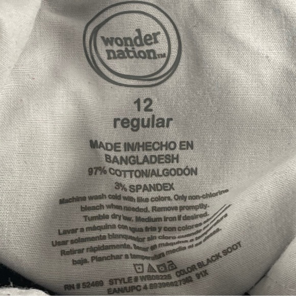 Shein & Wonder Nation size 12 navy blue & black pants & pink comfy shorts bundle - Picture 4 of 10